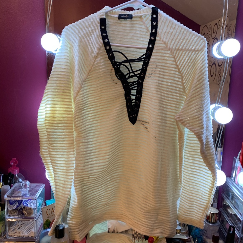 Lace Up Sweater